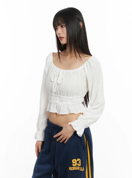 shirred-off-shoulder-long-sleeve-cd519