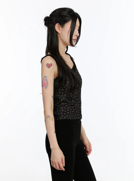 floral-ruffle-trim-tank-ca507