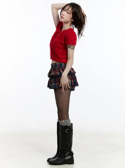 layered-ruffle-plaid-mini-skirt-cn525