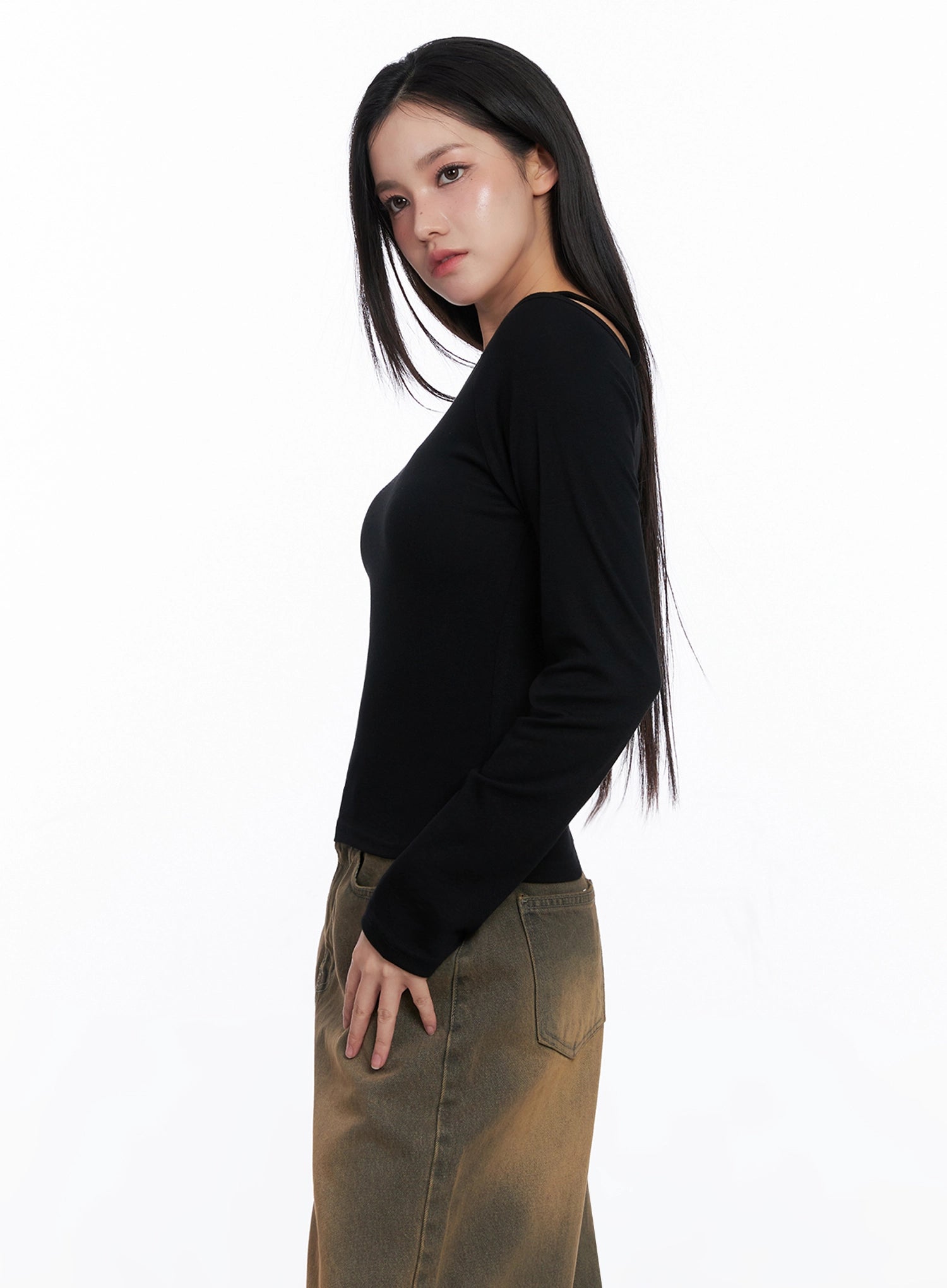 Elegant Long Sleeve Off-Shoulder Top IS525 - Casual style