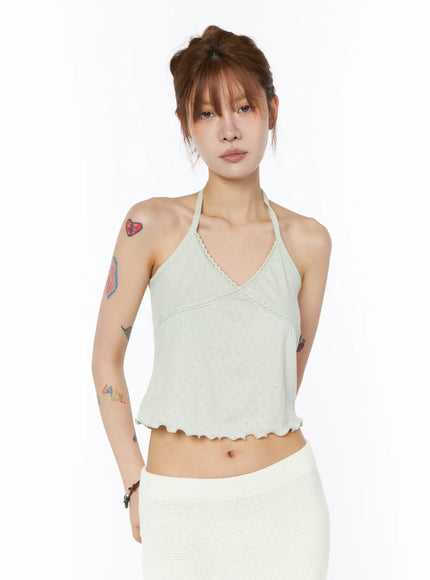 lace-trim-halter-sleeveless-top-cy527
