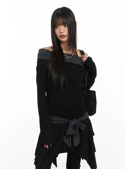 off-shoulder-two-tone-mini-dress-cd522