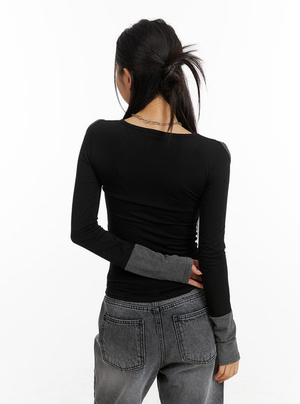 shoulder-cut-out-contrasting-long-sleeve-cm412