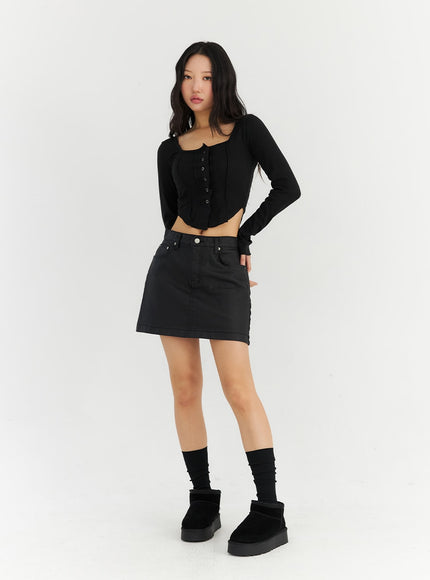 simple-faux-leather-mini-skirt-cn303