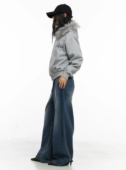 Oversized Fur Zip-Up Hoodie CO529 - Acubi style | LEWKIN Oversized Fur Zip-Up Hoodie CO529 - Acubi style | LEWKIN
