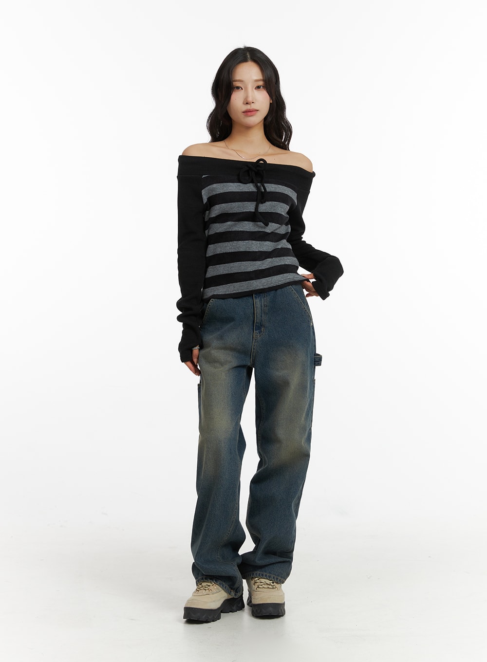 Washed Straight-Leg Jeans CJ417