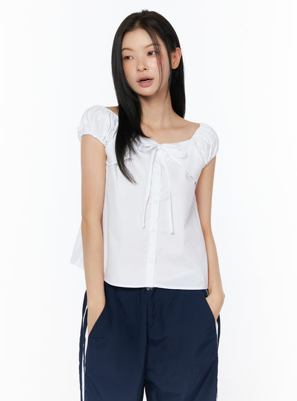 ribbon-puff-sleeve-blouse-iu516
