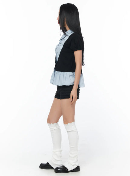 ruffle-lace-trim-shorts-cy513
