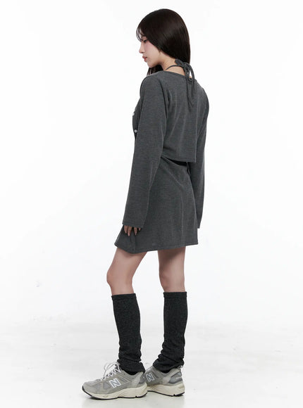Knit Dress and Cardigan Set CO520 - Casual style | LEWKIN Knit Dress and Cardigan Set CO520 - Casual style | LEWKIN
