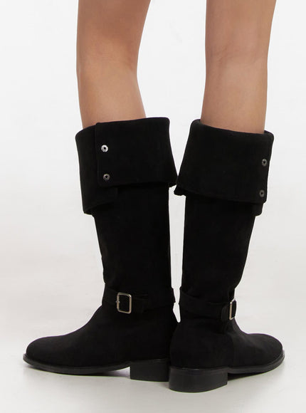 buckle-strap-faux-leather-long-boots-id431