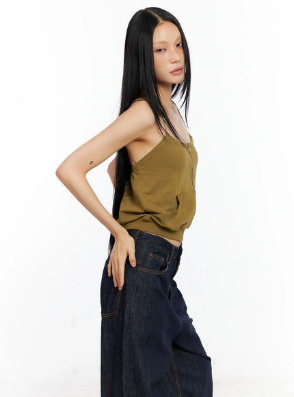 knit-zip-up-halter-top-cl529