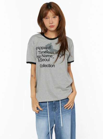 graphic-lettering-oversized-ringer-t-shirt-cu518 / Gray
