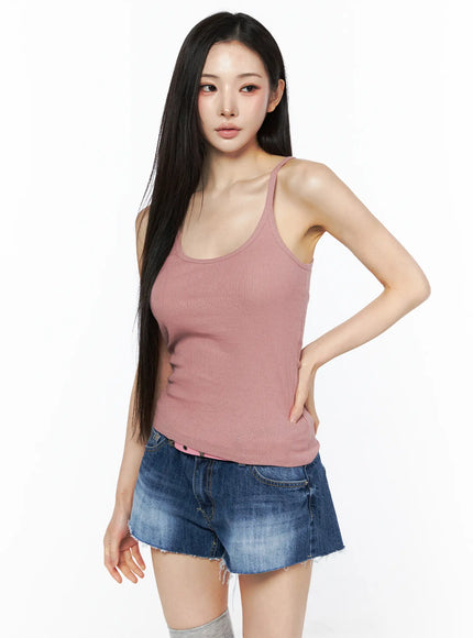 basic-ribbed-sleeveless-top-cu511 / Pink