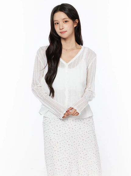 sheer-ribbed-cardigan-cu522 / White