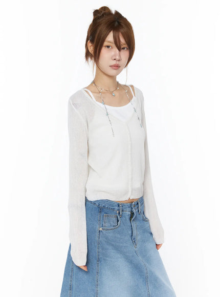 sheer-linen-cardigan-cy528 / White