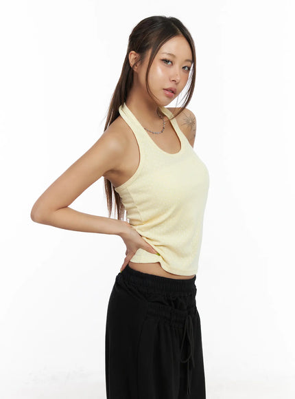 side-button-polka-dot-halter-top-cm525