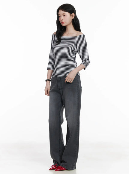 striped-off-shoulder-3-4-sleeve-top-ca510