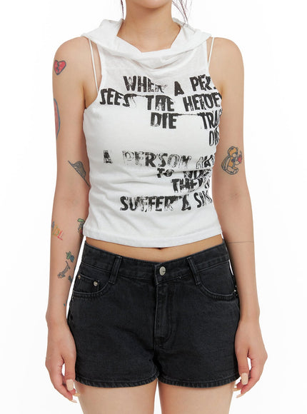 hooded-lettering-sleeveless-crop-top-cl415