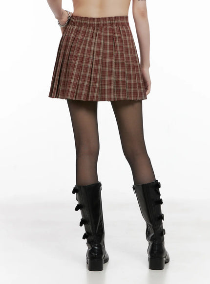 plaid-pleated-mini-skirt-cg519