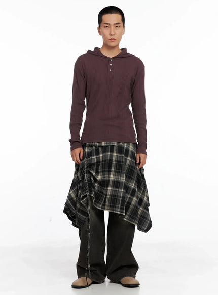 mens-henley-neck-long-sleeve-hoodie-is502