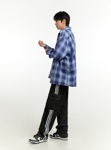 mens-checkered-buttoned-collar-shirt-il412