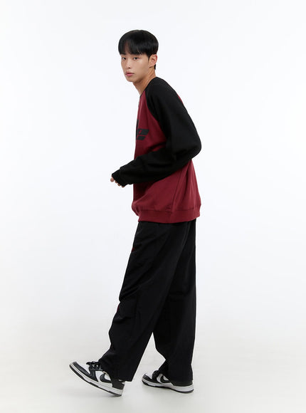 mens-banded-mixed-color-nylon-wide-pants-is413