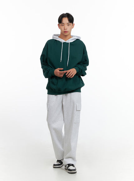 mens-contrasting-hoodie-green-iu414