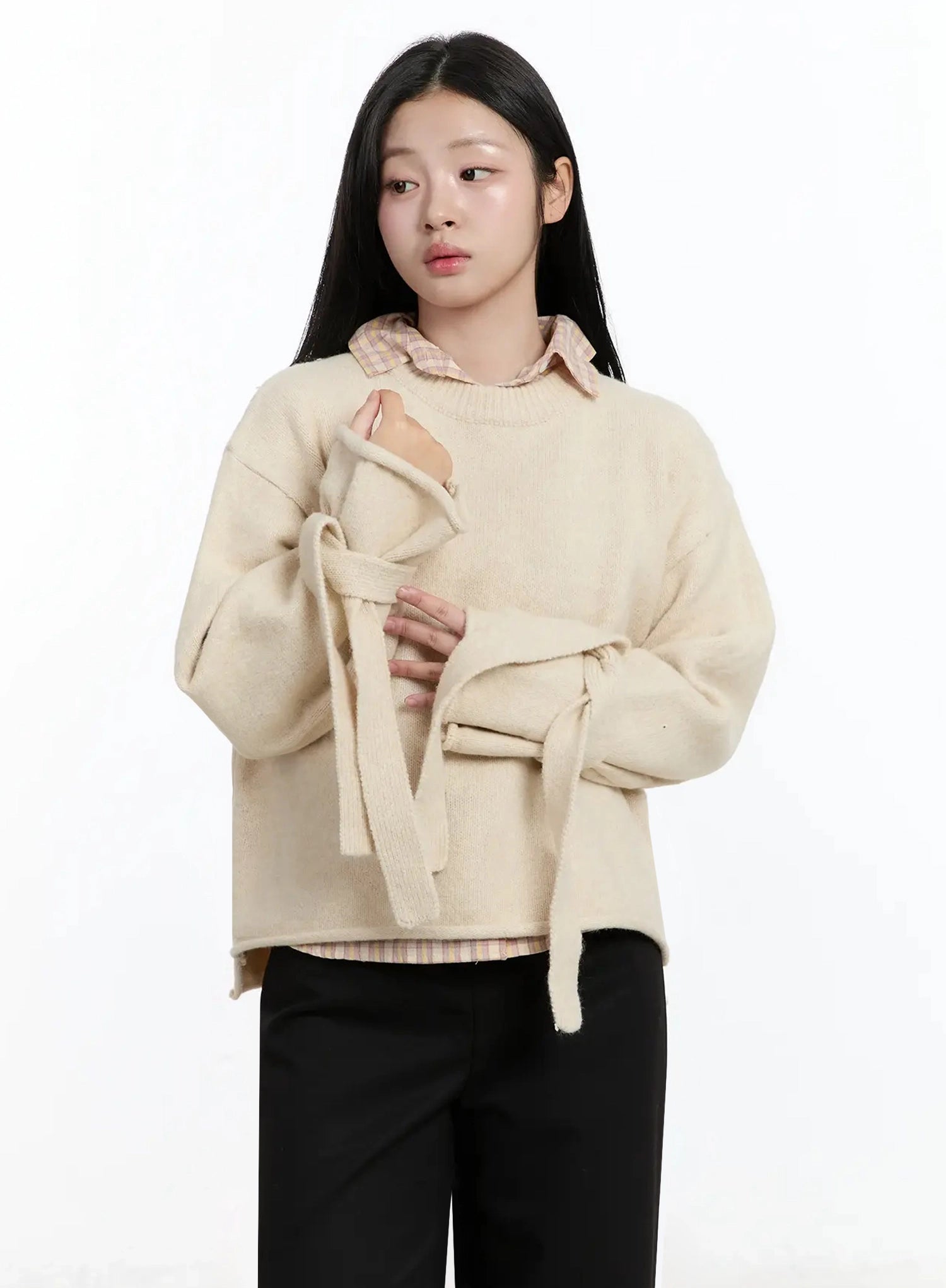 ribbon-sleeve-knit-sweater-im513