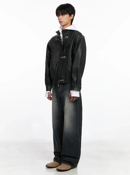 mens-faux-leather-toggle-buckle-jacket-io517