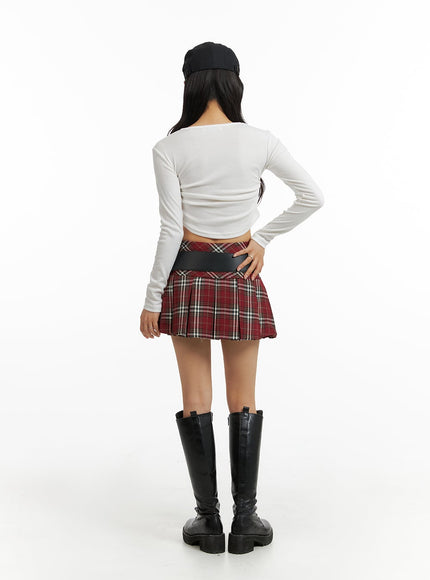 checkered-pleated-mini-skirt-im405