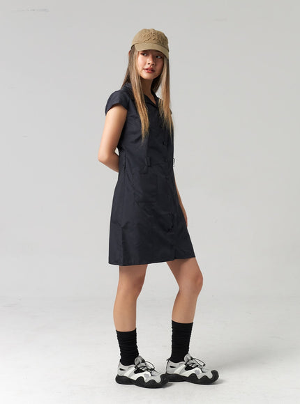 nylon-button-mini-dress-cl307