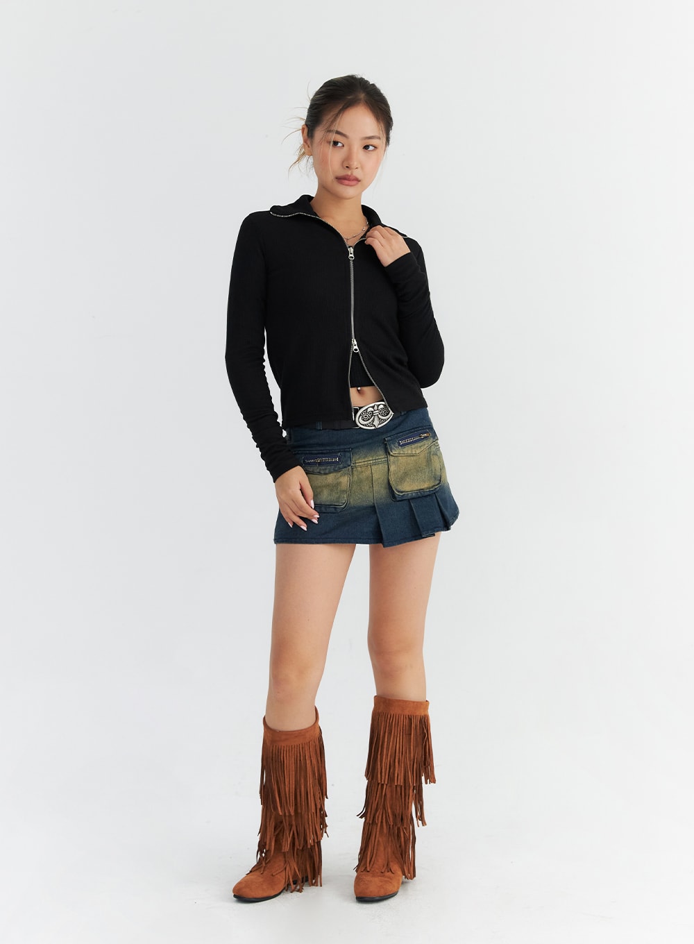 pleated-cargo-denim-mini-skirt-co313