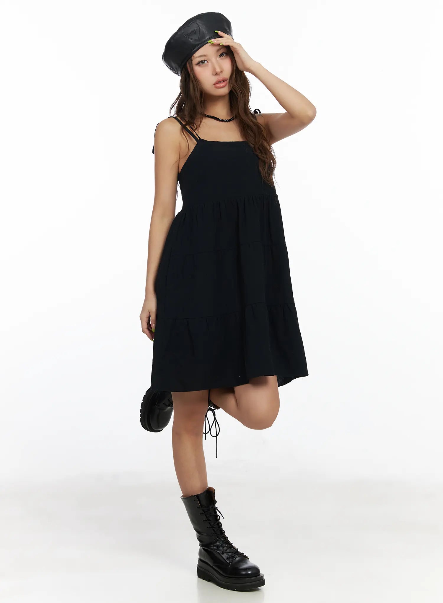 black sleeveless babydoll dress Motel arkana satin babydoll mini shift dress in Black