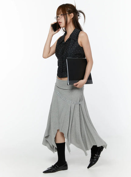 polka-dot-sleeveless-blouse-cy518