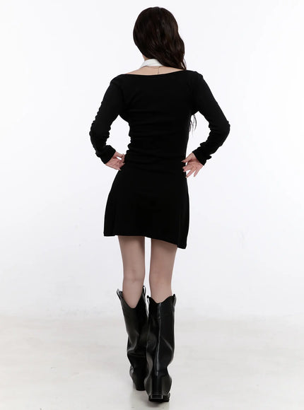 cut-out-collar-contrast-mini-dress-co501