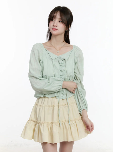 ruffle-ribbon-puff-sleeve-blouse-cm505