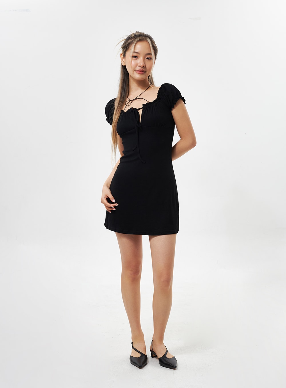 puff-sleeve-mini-dress-cy331