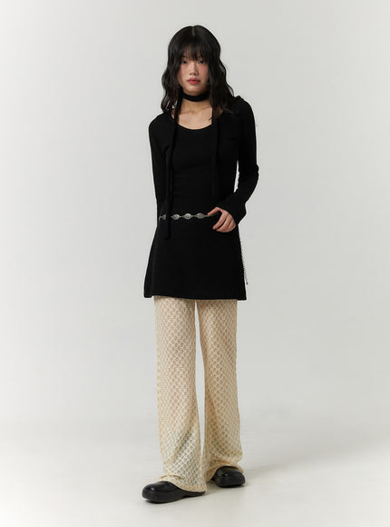 u-neck-slim-fit-mini-dress-with-scarf-cf407
