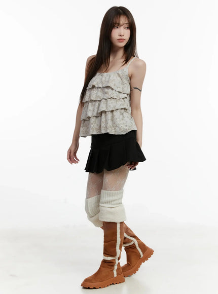 fleece-pleated-mini-skirt-ij516