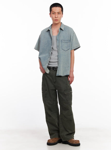 mens-short-sleeve-denim-collar-shirt-iu512