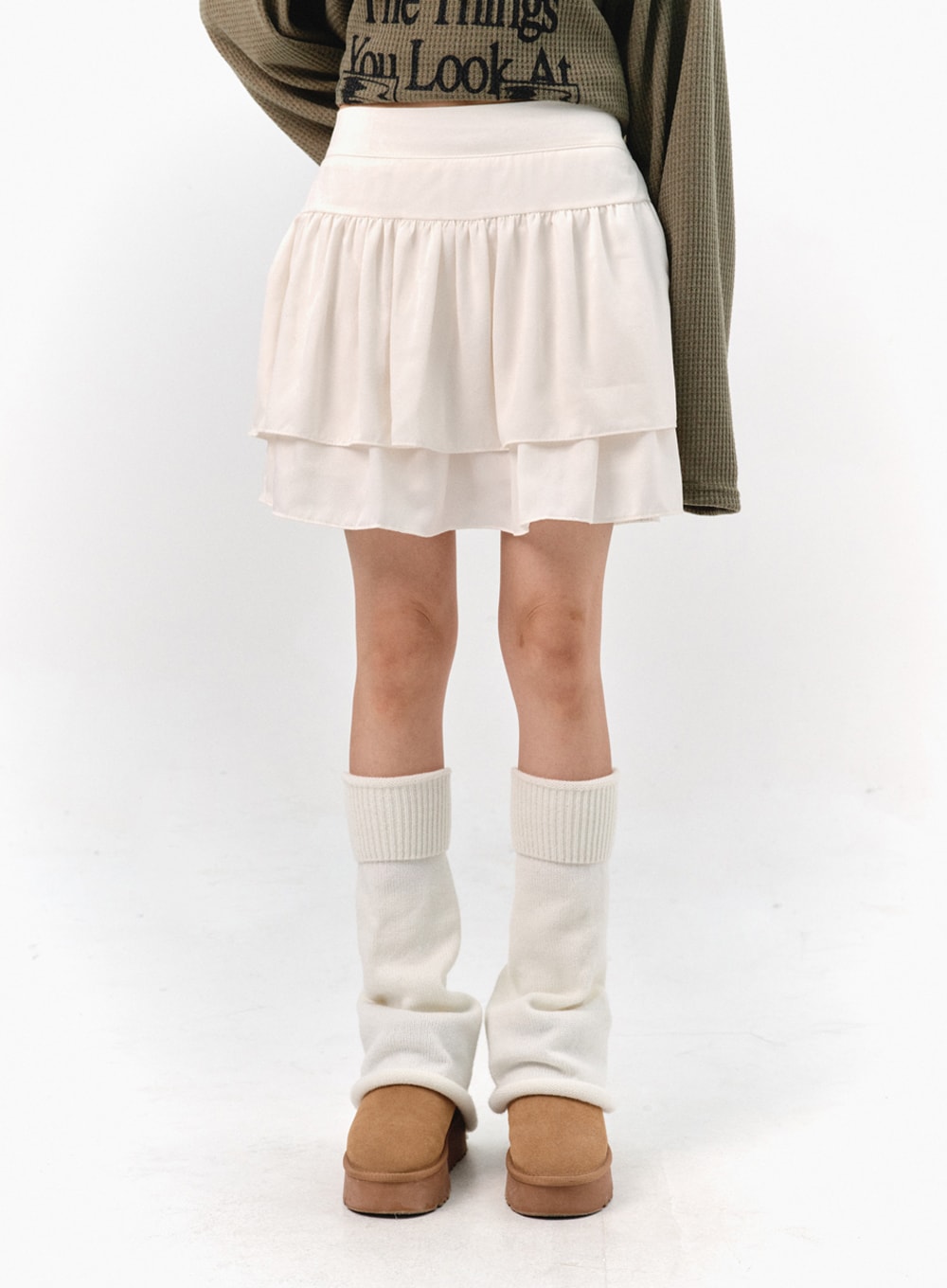 tiered-elastic-band-mini-skirt-is322