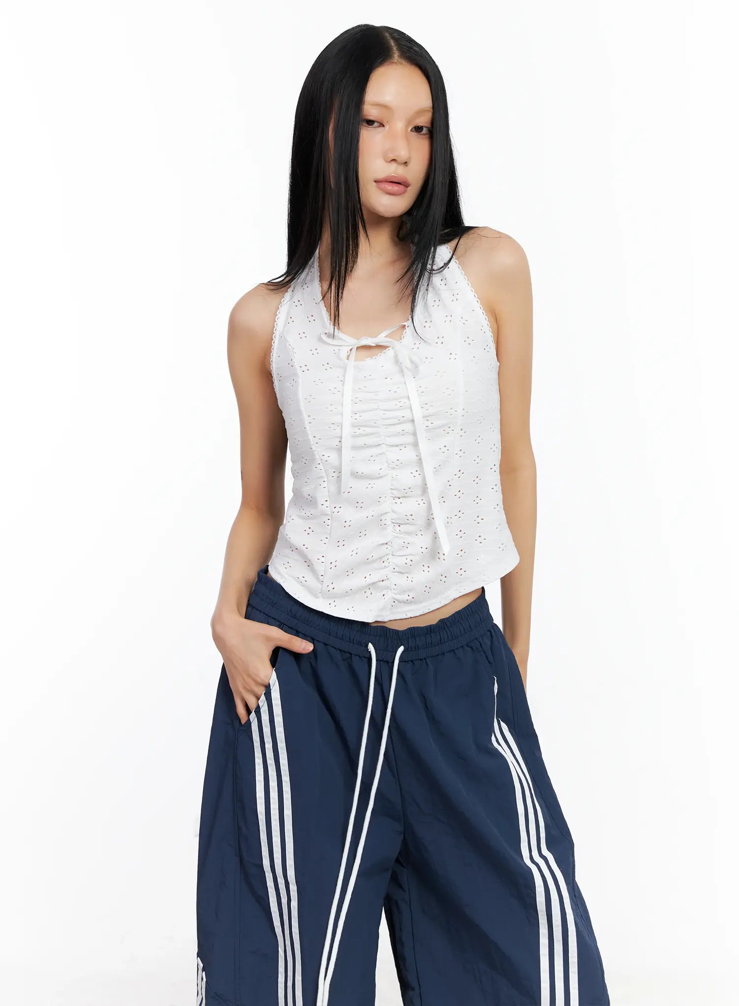 lace-ribbon-halter-top-cl529