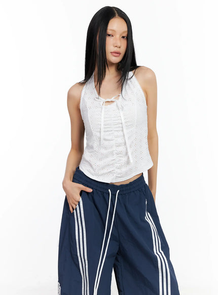 lace-ribbon-halter-top-cl529