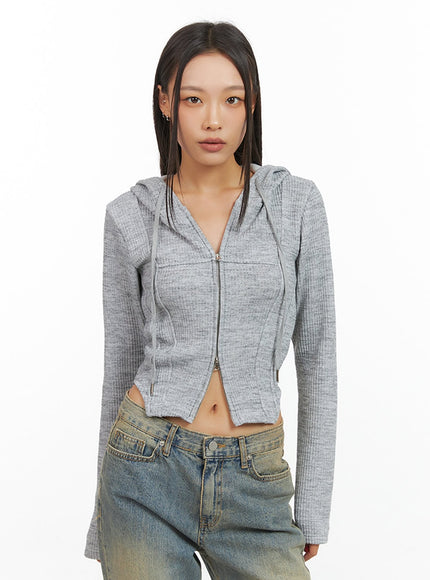 chic-ribbed-zip-up-hooded-top-is427