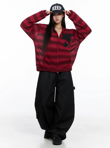 star-patch-striped-zip-up-is525
