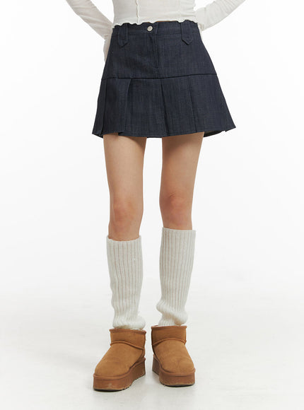 pleated-denim-mini-skirt-cj415