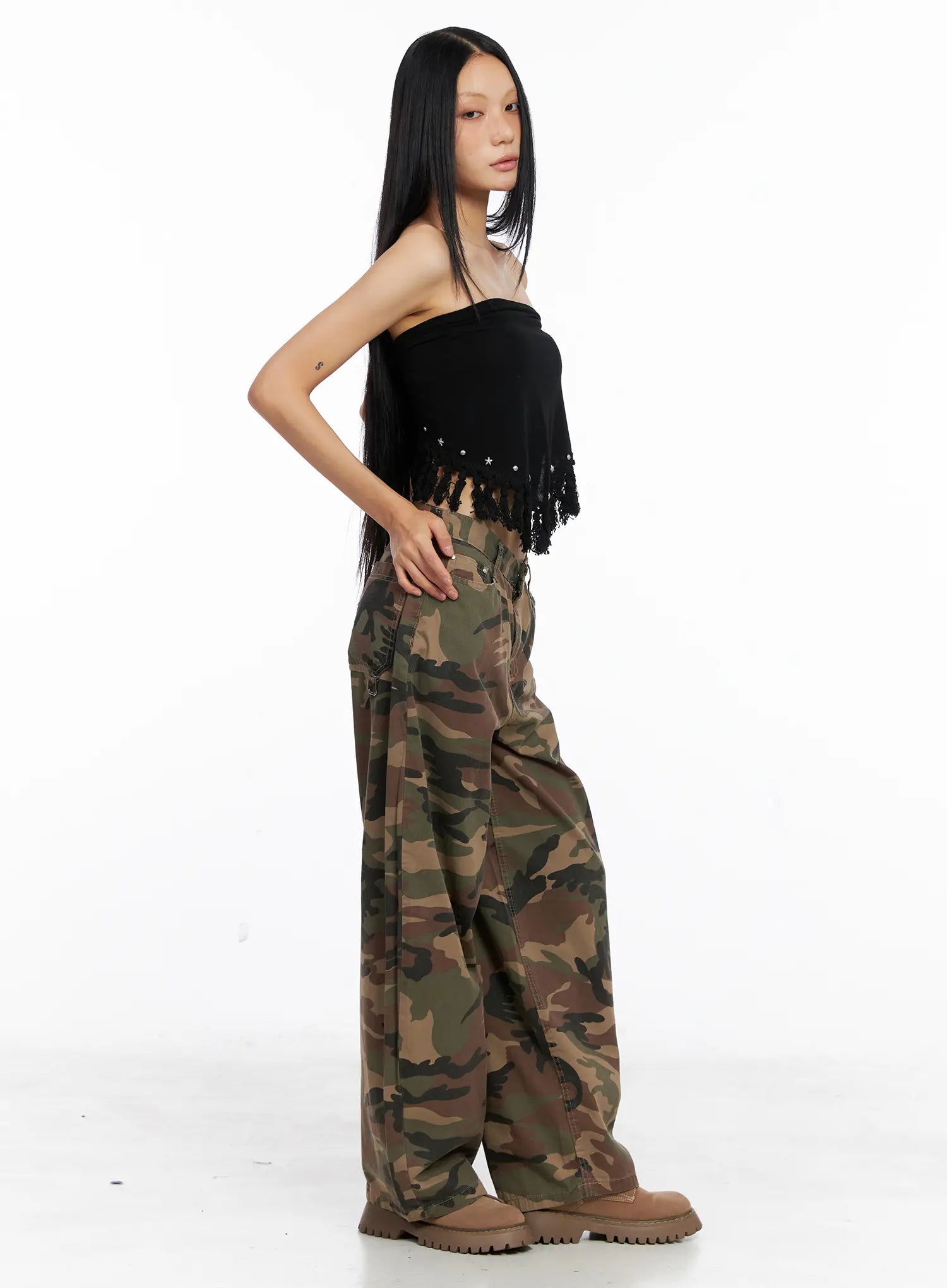 western-fringe-scarf-strapless-top-cs511