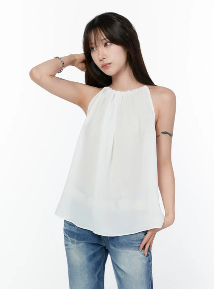 shirred-chain-halter-blouse-cy514