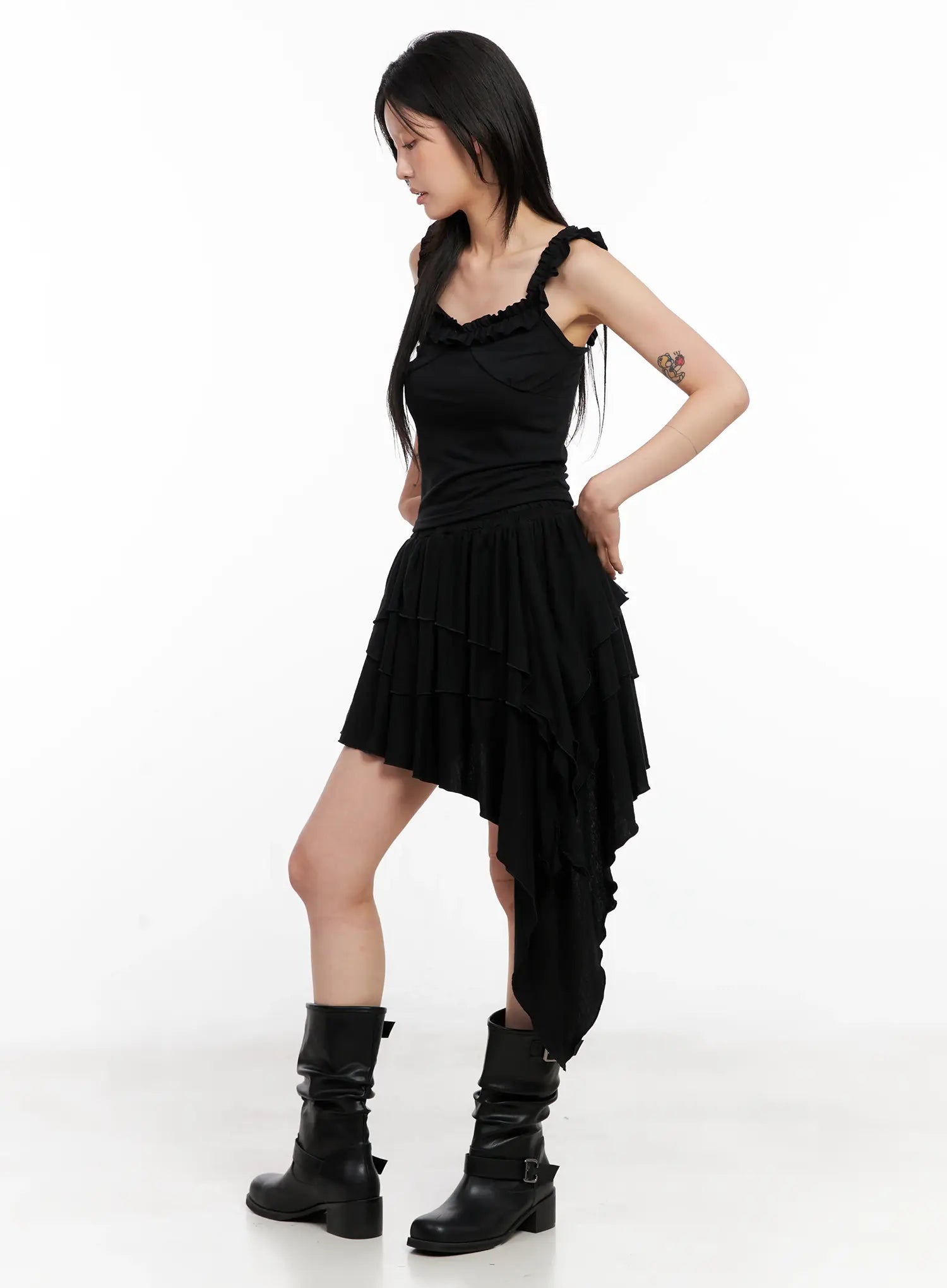 asymmetric-ruffle-dress-cl528