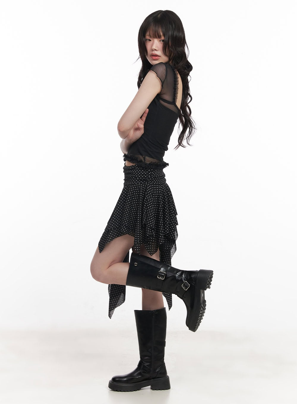 puff-sleeve-sheer-top-cy520